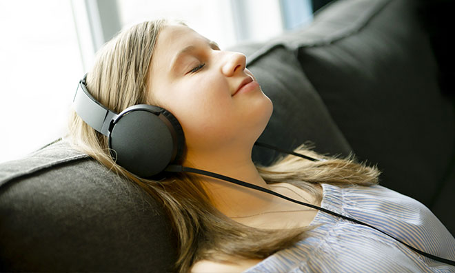 girl listening to music