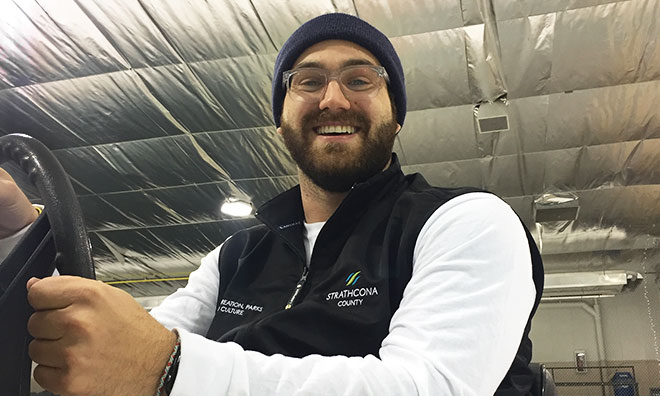 Smiling worker