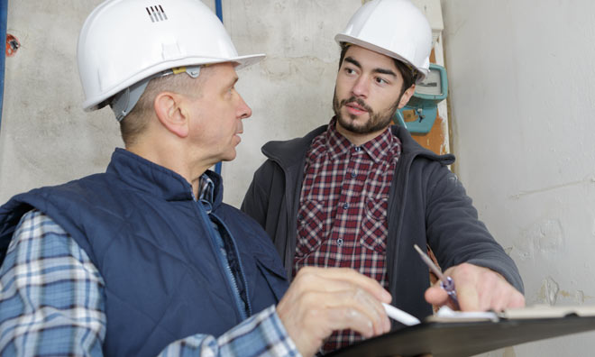 Engineers performing an inspection