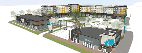 Aerial view of The Market at Centre in the Park Aerial view - rendering of the Market at Centre in the Park