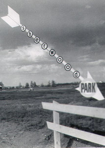 Sherwood Park arrow shaped sign