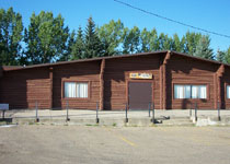 Hall exterior and parking lot