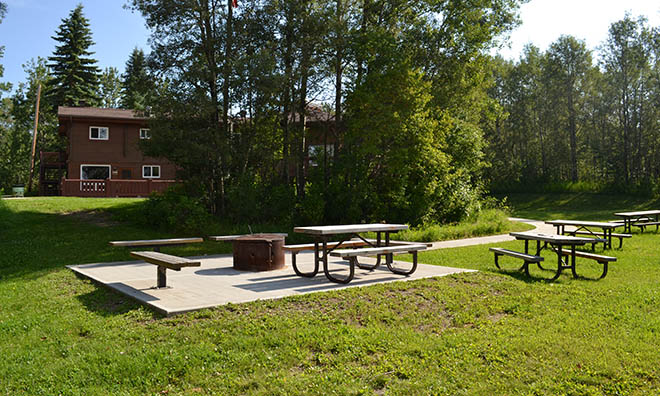 Fire pit at Lodge