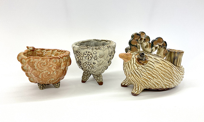 Examples of hand-built pottery