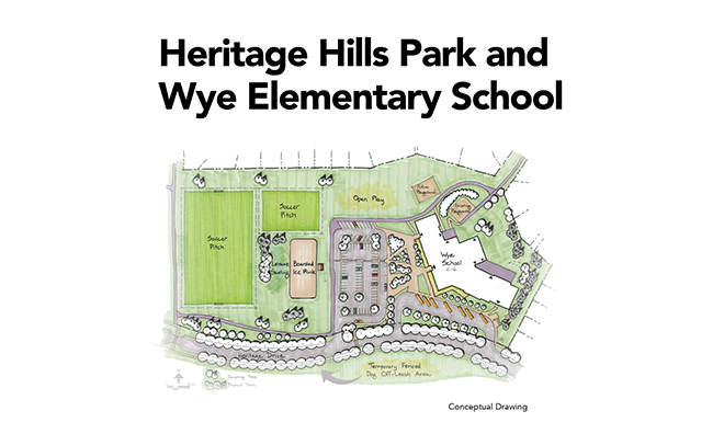 Conceptual Drawing of Heritage Hills Park and Wye Elementary School