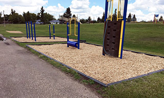 Outdoor fitness equipment at Glen Allan Elementary School