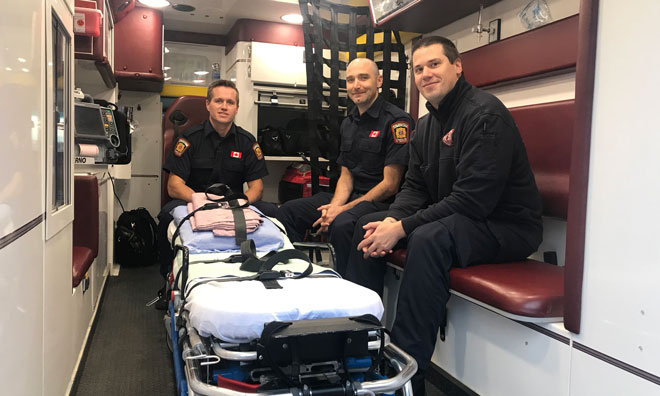 In Strathcona County, you have access to highly trained EMS professionals Paramedics inside ambulance
