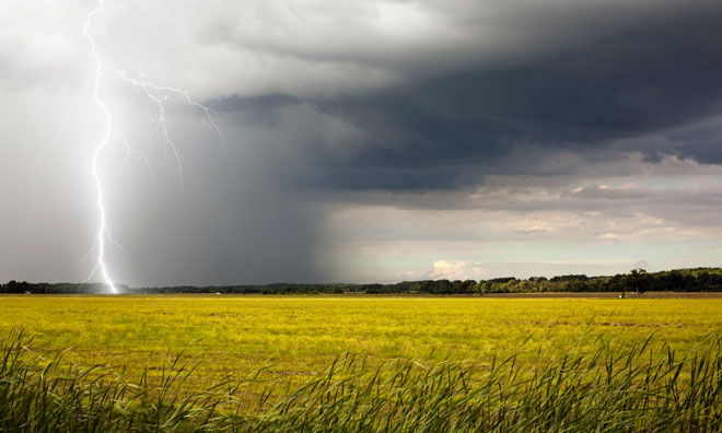 Thunderstorm with lightning