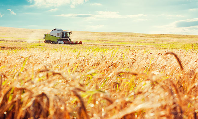 Image of farm equipment in a field